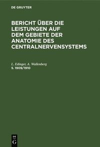 bokomslag Bericht ber Die Leistungen Auf Dem Gebiete Der Anatomie Des Centralnervensystems. 5. 1909/1910