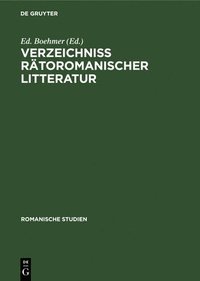 bokomslag Verzeichniss Rtoromanischer Litteratur