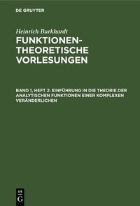 bokomslag Einführung in Die Theorie Der Analytischen Funktionen Einer Komplexen Veränderlichen