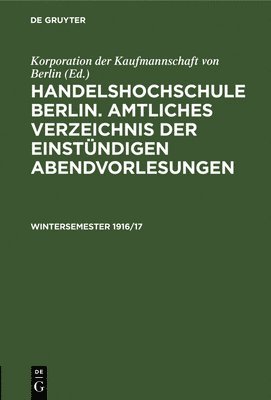 bokomslag Amtliches Verzeichnis Der Einstndigen Abendvorlesungen