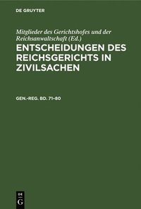 bokomslag Generalregister Zum Einundsiebzigsten Bis Achtzigsten Bande