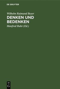 bokomslag Denken Und Bedenken