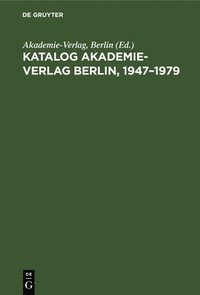 bokomslag Katalog Akademie-Verlag Berlin, 1947-1979