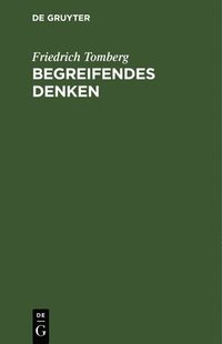 bokomslag Begreifendes Denken