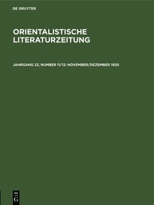 bokomslag November/Dezember 1920