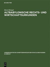 bokomslag Altbabylonische Rechts- Und Wirtschaftsurkunden