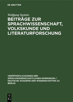 bokomslag Beiträge Zur Sprachwissenschaft, Volkskunde Und Literaturforschung
