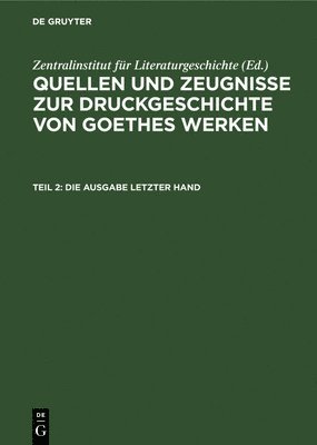 Die Ausgabe Letzter Hand 1