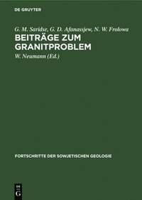 bokomslag Beitrge Zum Granitproblem