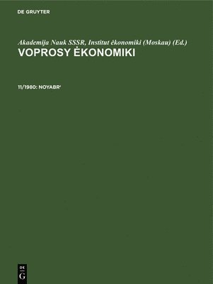 Akademija Nauk Sssr Institut Ekonomiki (Moskau) - Noyabr', Inbunden