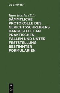 bokomslag Smmtliche Protokolle Des Gerichtsschreibers Dargestellt an Praktischen Fllen Und Unter Feststellung Bestimmter Formularien