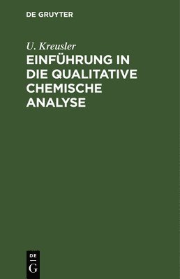 bokomslag Einfhrung in Die Qualitative Chemische Analyse