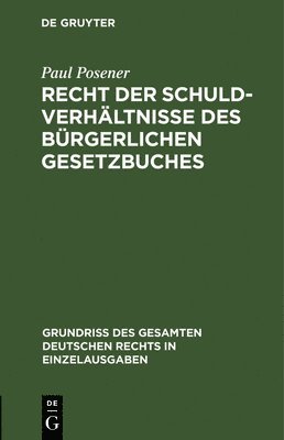 Recht Der Schuldverhltnisse Des Brgerlichen Gesetzbuches 1