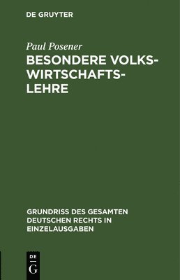 bokomslag Besondere Volkswirtschaftslehre