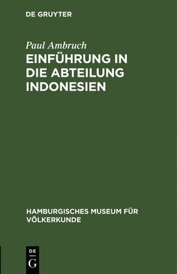 bokomslag Einführung in Die Abteilung Indonesien