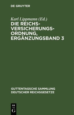 bokomslag Die Reichsversicherungsordnung, Ergnzungsband 3