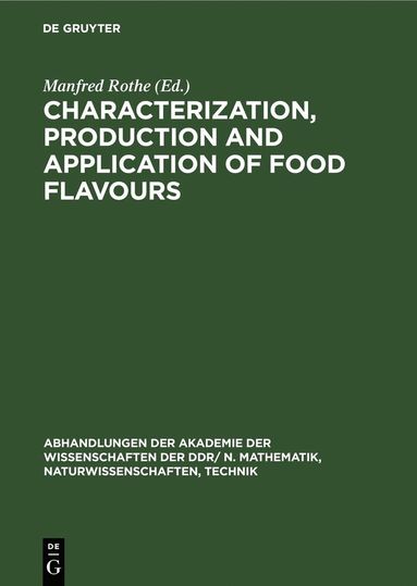 bokomslag Characterization, production and application of food flavours