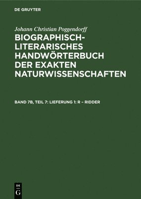 Lebrecht Weichsel - Lieferung 1: R - Ridder, Inbunden