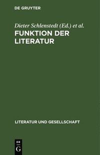 bokomslag Funktion Der Literatur