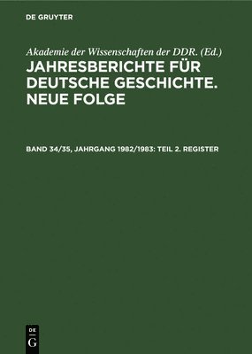 Akademie Der Wissenschaften Der Ddr - Teil 2. Register, Inbunden