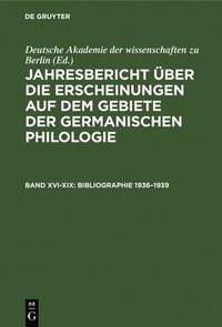 bokomslag Bibliographie 1936-1939