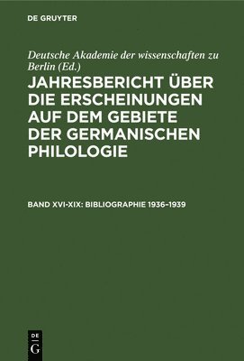 bokomslag Bibliographie 1936-1939