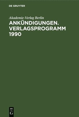 Ankndigungen. Verlagsprogramm 1990 1