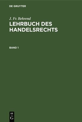 Lehrbuch des Handelsrechts 1