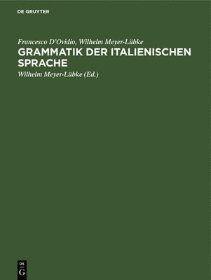 bokomslag Grammatik Der Italienischen Sprache