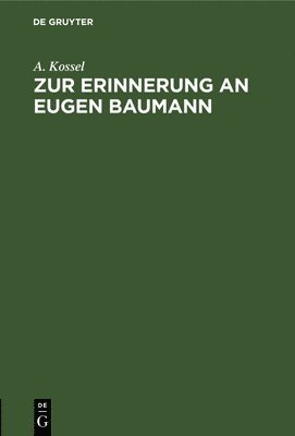 bokomslag Zur Erinnerung an Eugen Baumann