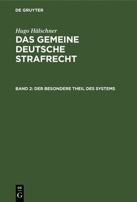 bokomslag Der Besondere Theil Des Systems