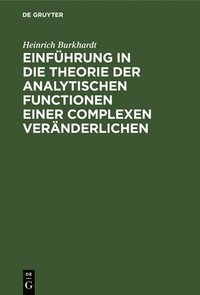 bokomslag Einführung in Die Theorie Der Analytischen Functionen Einer Complexen Veränderlichen