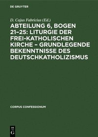 bokomslag Abteilung 6, Bogen 21-25: Liturgie Der Frei-Katholischen Kirche - Grundlegende Bekenntnisse Des Deutschkatholizismus