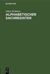 bokomslag Alphabetischer Sachregister