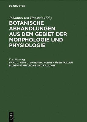 bokomslag Untersuchungen ber Pollen Bildende Phyllome Und Kaulome