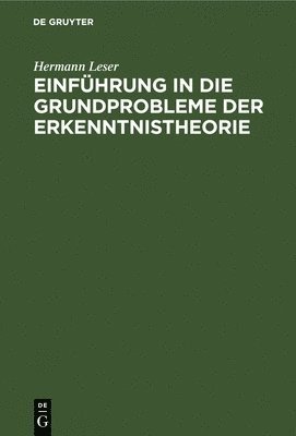 bokomslag Einführung in Die Grundprobleme Der Erkenntnistheorie