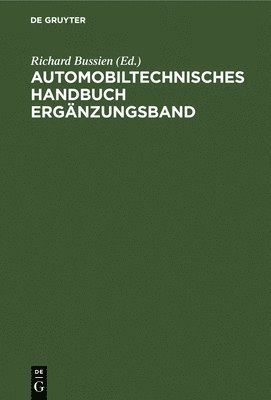 bokomslag Automobiltechnisches Handbuch Ergnzungsband