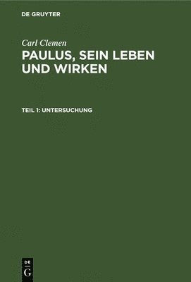 Carl Clemen - Untersuchung, Inbunden
