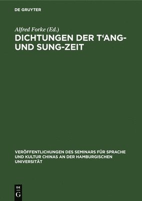 bokomslag Dichtungen Der t'Ang- Und Sung-Zeit