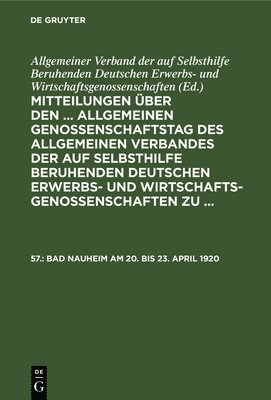 Bad Nauheim Am 20. Bis 23. April 1920 1
