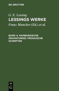 bokomslag Hamburgische Dramaturgie. Prosaische Schriften