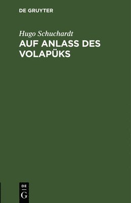bokomslag Auf Anlass Des Volapüks