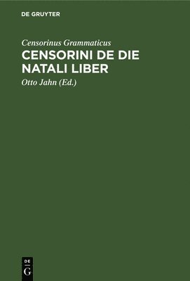 bokomslag Censorini de Die Natali Liber