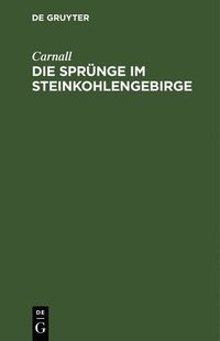 bokomslag Die Sprünge Im Steinkohlengebirge