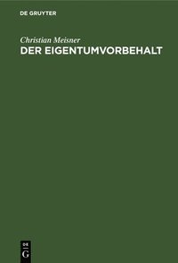 bokomslag Der Eigentumvorbehalt