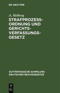 bokomslag Strafprozeordnung Und Gerichtsverfassungsgesetz