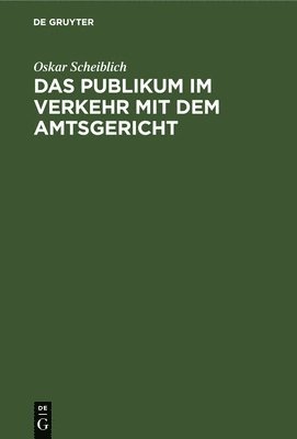 bokomslag Das Publikum Im Verkehr Mit Dem Amtsgericht