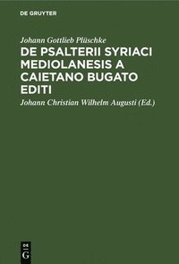 bokomslag de Psalterii Syriaci Mediolanesis a Caietano Bugato Editi