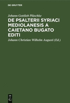 bokomslag de Psalterii Syriaci Mediolanesis a Caietano Bugato Editi