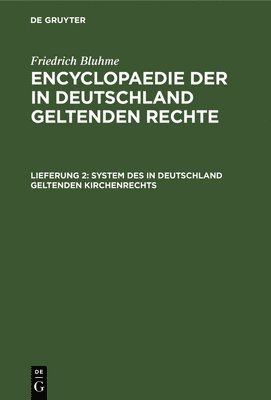 bokomslag System Des in Deutschland Geltenden Kirchenrechts